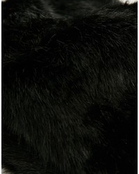 Женский черный меховой шарф от French Connection