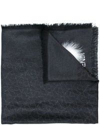 Женский черный меховой шарф от Fendi