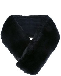 Женский черный меховой шарф от N.Peal