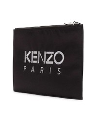 Мужской черный мужской клатч с вышивкой от Kenzo