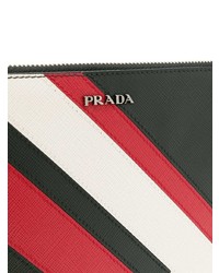 Мужской черный мужской клатч с узором зигзаг от Prada