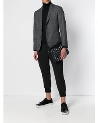 Мужской черный мужской клатч с украшением от Jimmy Choo