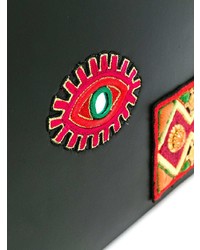 Мужской черный мужской клатч с украшением от Saint Laurent