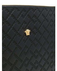 Мужской черный мужской клатч с украшением от Versace
