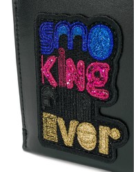 Мужской черный мужской клатч с украшением от Saint Laurent