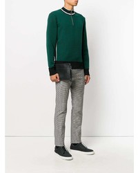 Мужской черный мужской клатч с украшением от Fendi