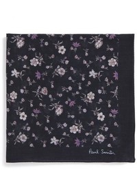 Черный нагрудный платок с цветочным принтом