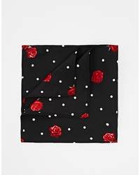 Черный нагрудный платок с цветочным принтом от Asos