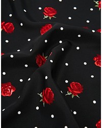 Черный нагрудный платок с цветочным принтом от Asos