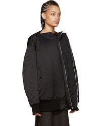 Женский черный нейлоновый бомбер от Yang Li