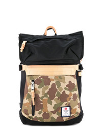 Мужской черный нейлоновый рюкзак с камуфляжным принтом от As2ov