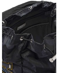 Мужской черный нейлоновый рюкзак с камуфляжным принтом от Prada