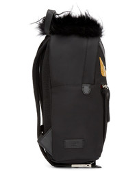 Женский черный нейлоновый рюкзак со змеиным рисунком от Fendi