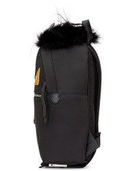 Женский черный нейлоновый рюкзак со змеиным рисунком от Fendi