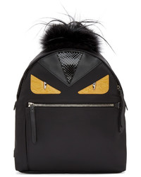 Женский черный нейлоновый рюкзак со змеиным рисунком от Fendi