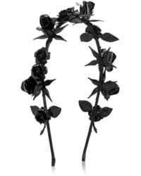 Черный ободок/повязка с цветочным принтом от Jennifer Behr