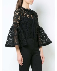 Женский черный открытый жакет от Carolina Herrera