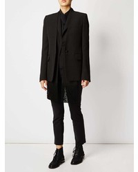 Женский черный пиджак c бахромой от Maison Margiela