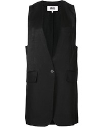 Черный пиджак без рукавов от MM6 MAISON MARGIELA
