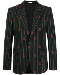 Мужской черный пиджак в вертикальную полоску от Alexander McQueen