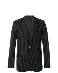 Мужской черный пиджак в вертикальную полоску от AMI Alexandre Mattiussi