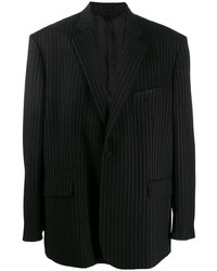 Мужской черный пиджак в вертикальную полоску от Balenciaga