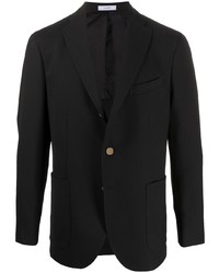 Мужской черный пиджак в вертикальную полоску от Boglioli