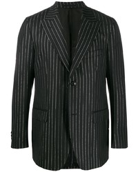 Мужской черный пиджак в вертикальную полоску от Cobra S.C.