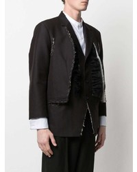 Мужской черный пиджак в вертикальную полоску от Maison Margiela