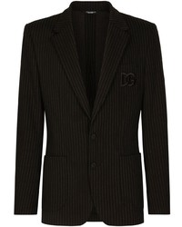Мужской черный пиджак в вертикальную полоску от Dolce & Gabbana