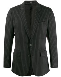 Мужской черный пиджак в вертикальную полоску от Kenzo