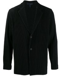 Мужской черный пиджак в вертикальную полоску от Lardini