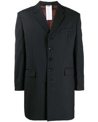 Мужской черный пиджак в вертикальную полоску от Magliano