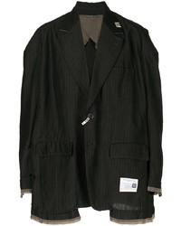 Мужской черный пиджак в вертикальную полоску от Maison Mihara Yasuhiro
