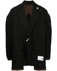 Мужской черный пиджак в вертикальную полоску от Maison Mihara Yasuhiro