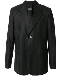 Мужской черный пиджак в вертикальную полоску от Necessity Sense