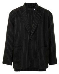Мужской черный пиджак в вертикальную полоску от Off Duty