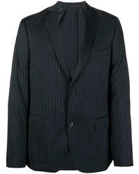 Мужской черный пиджак в вертикальную полоску от Officine Generale