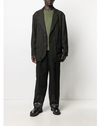 Мужской черный пиджак в вертикальную полоску от Ziggy Chen