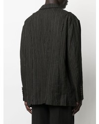 Мужской черный пиджак в вертикальную полоску от Ziggy Chen