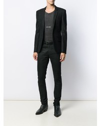 Мужской черный пиджак в вертикальную полоску от Saint Laurent