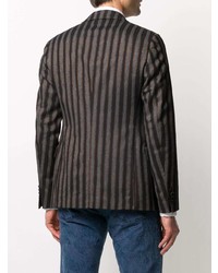 Мужской черный пиджак в вертикальную полоску от Etro