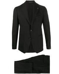 Мужской черный пиджак в вертикальную полоску от Tagliatore