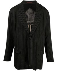 Мужской черный пиджак в вертикальную полоску от Ziggy Chen
