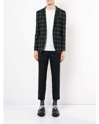 Мужской черный пиджак в клетку от GUILD PRIME