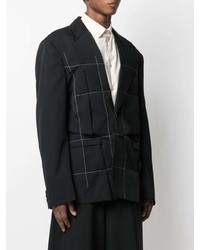 Мужской черный пиджак в клетку от Comme Des Garcons Homme Plus
