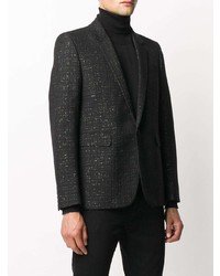 Мужской черный пиджак в клетку от Saint Laurent