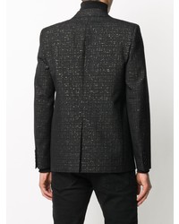 Мужской черный пиджак в клетку от Saint Laurent