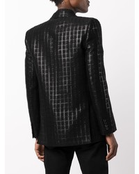 Мужской черный пиджак в клетку от Saint Laurent