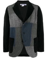 Мужской черный пиджак в стиле пэчворк от Comme des Garcons